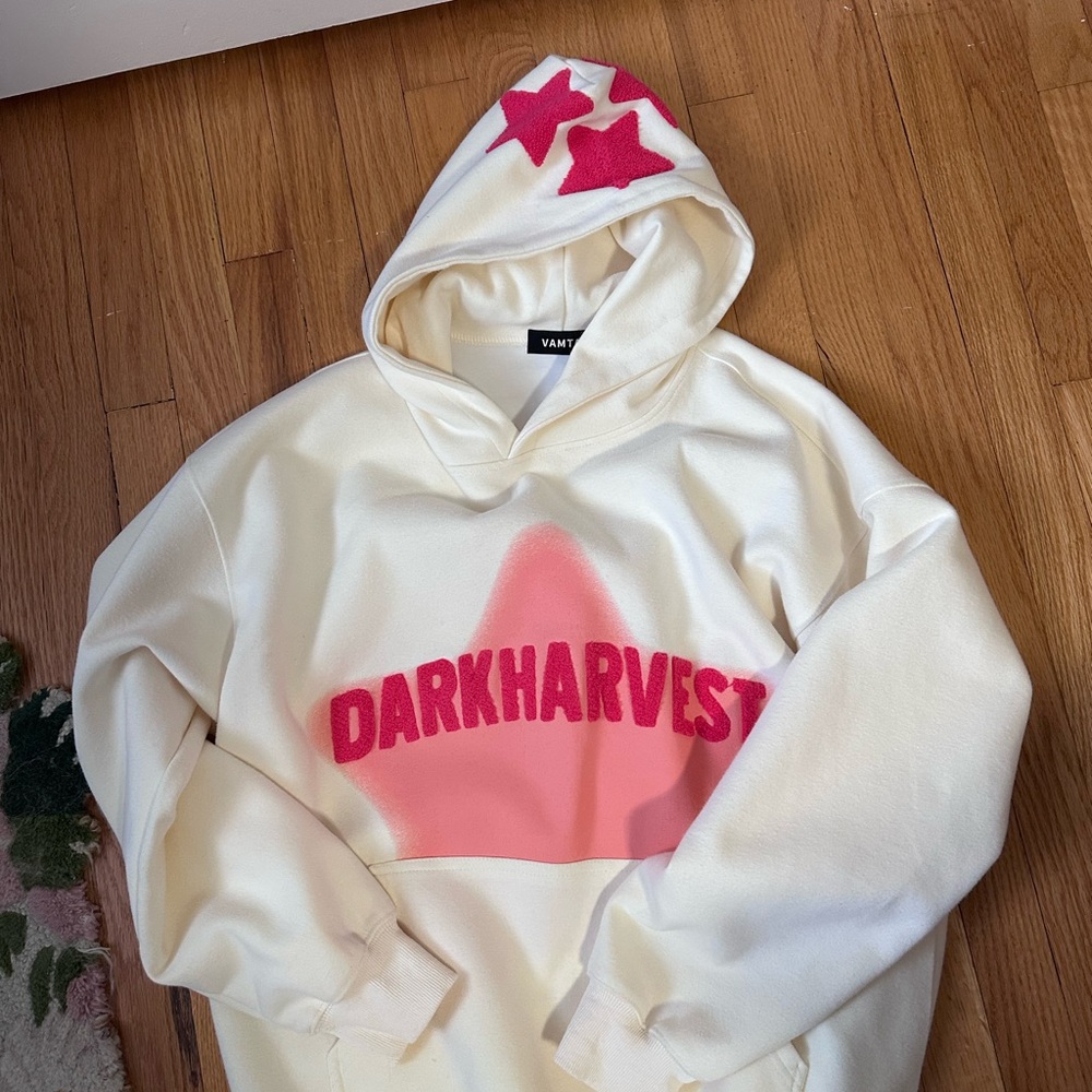 Cream and Pink Hoodie